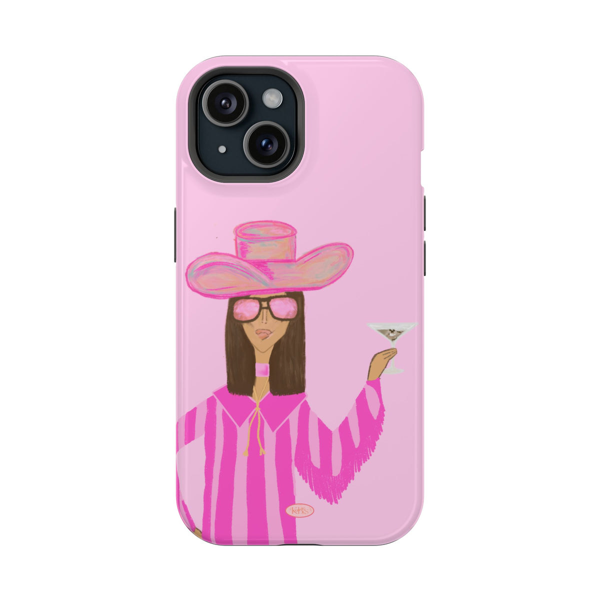 Cocktail Cowgirl Mag Safe Case for iPhone - Pink