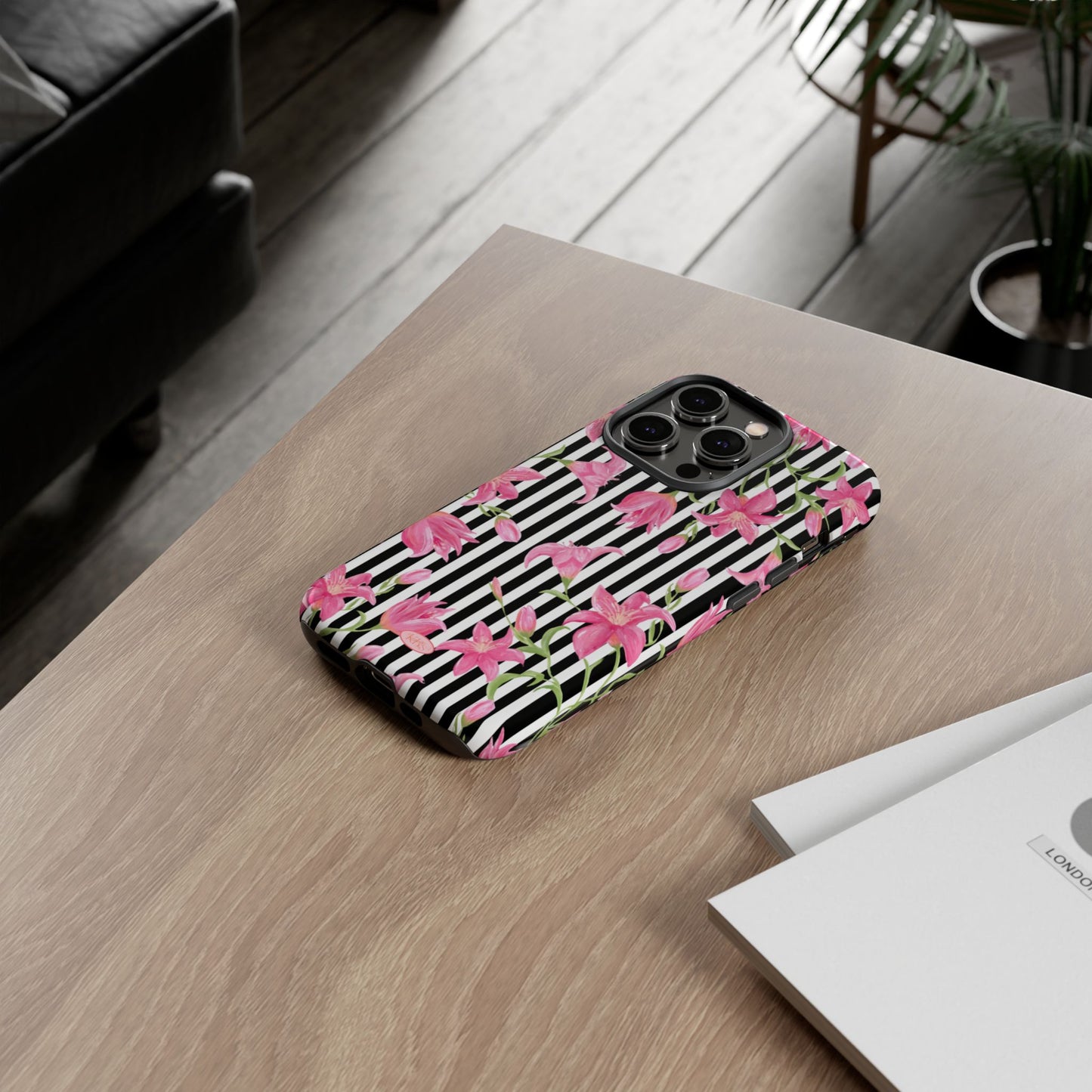 Azalea Stripe Tough Case for iPhone - Black