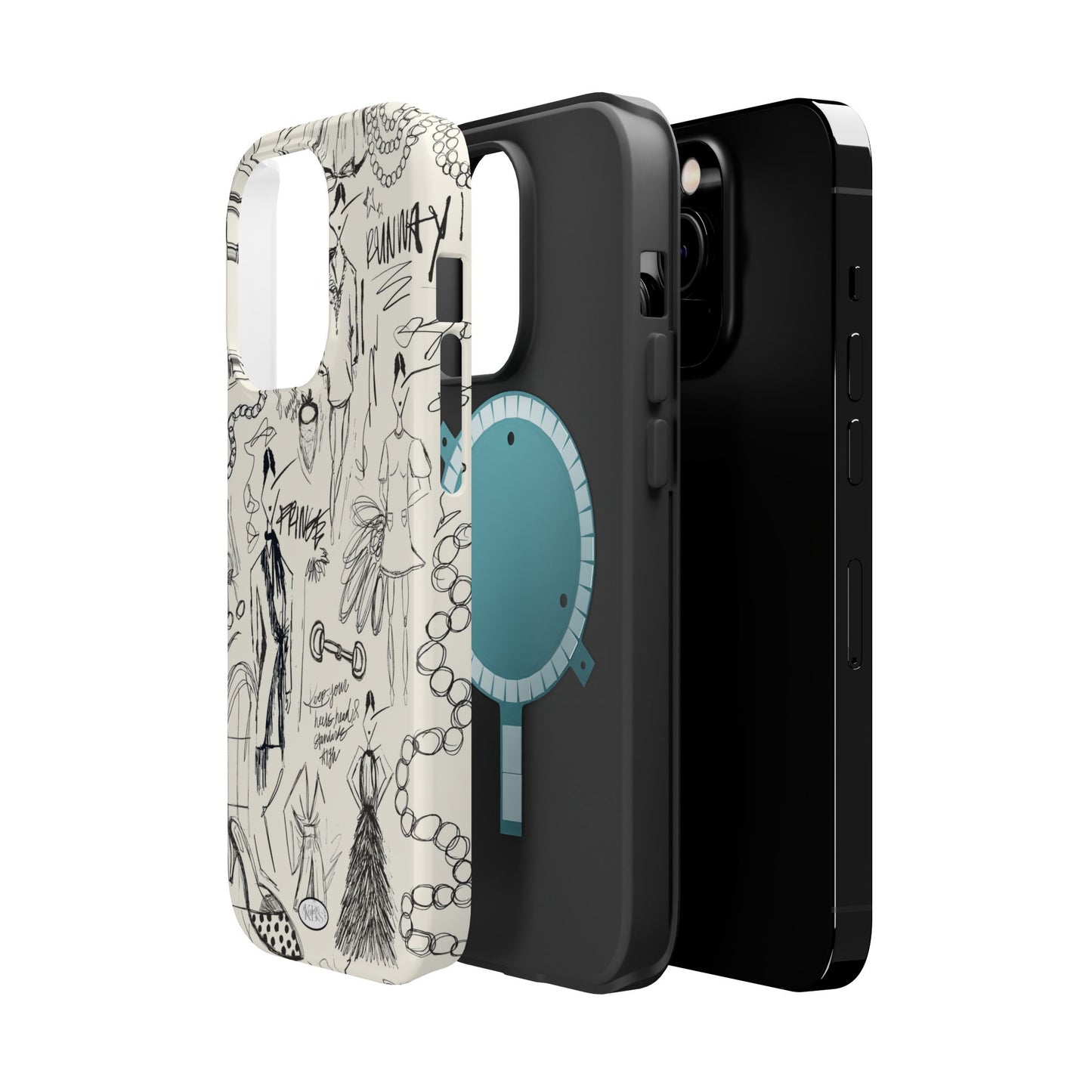 Fashion Sketch Mag Safe Case for iPhone - Black
