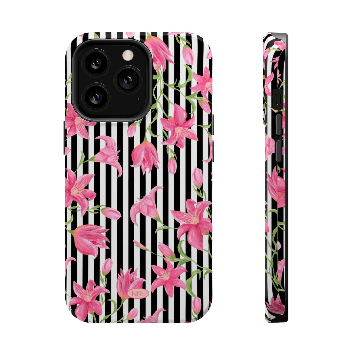 Azalea Stripe Mag Safe Case for iPhone - Black