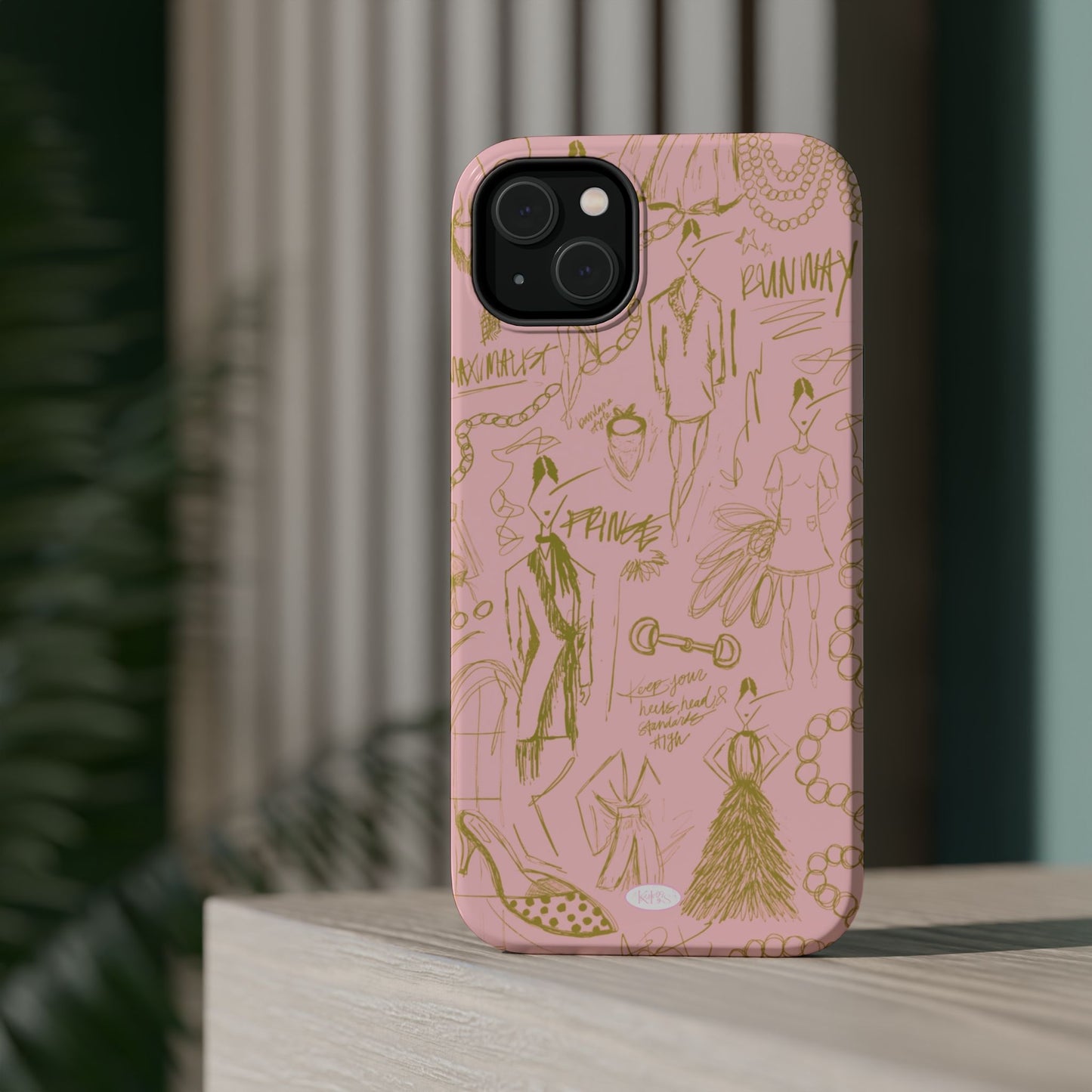 Fashion Sketch Mag Safe Case for iPhone - Pink