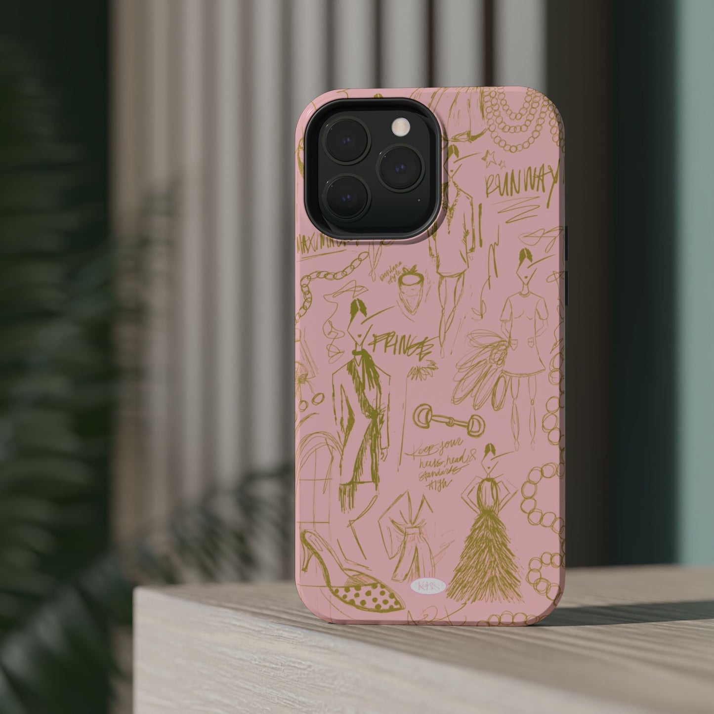 Fashion Sketch Mag Safe Case for iPhone - Pink