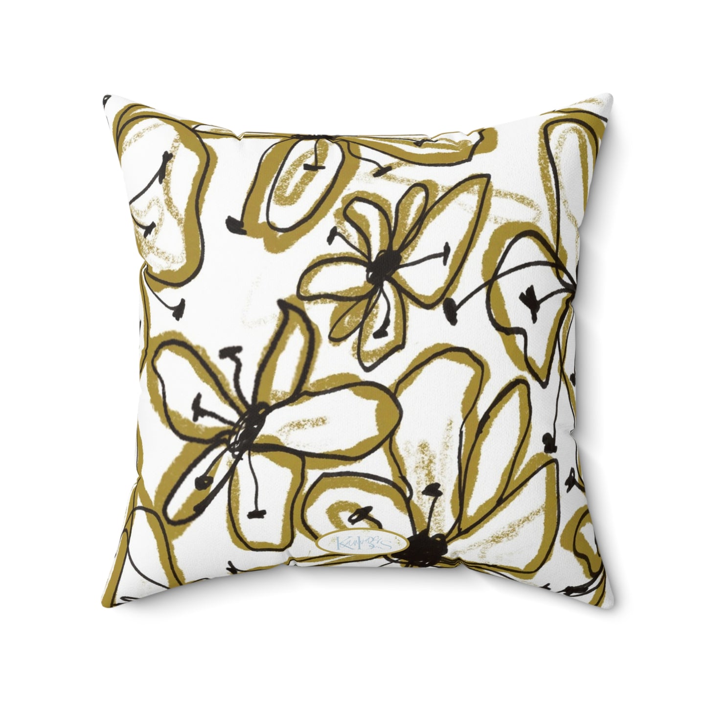 Floral Sketch Throw Pillow