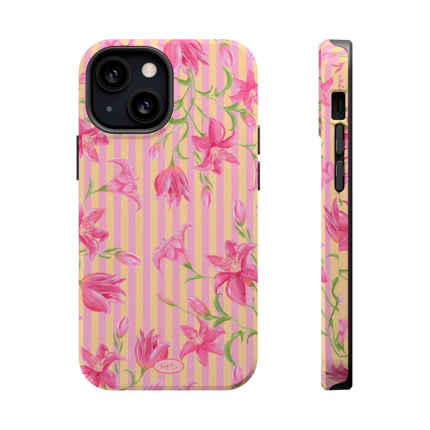 Azalea Stripe Mag Safe Case for iPhone - Pink & Orange