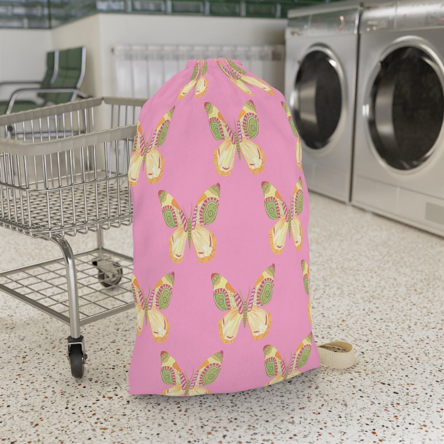 Flutter Pattern Laundry Bag - Pink