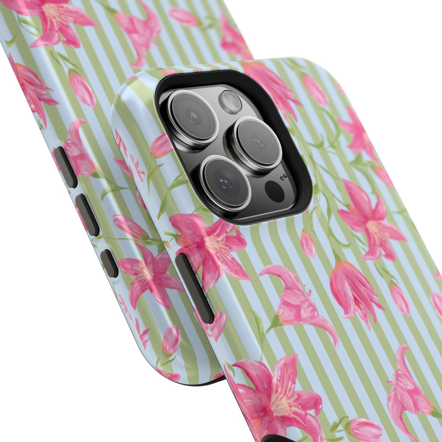 Azalea Stripe Mag Safe Case for iPhone - Blue & Green