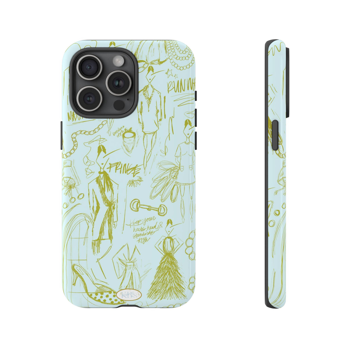 Fashion Sketch Tough Case for iPhone - Blue