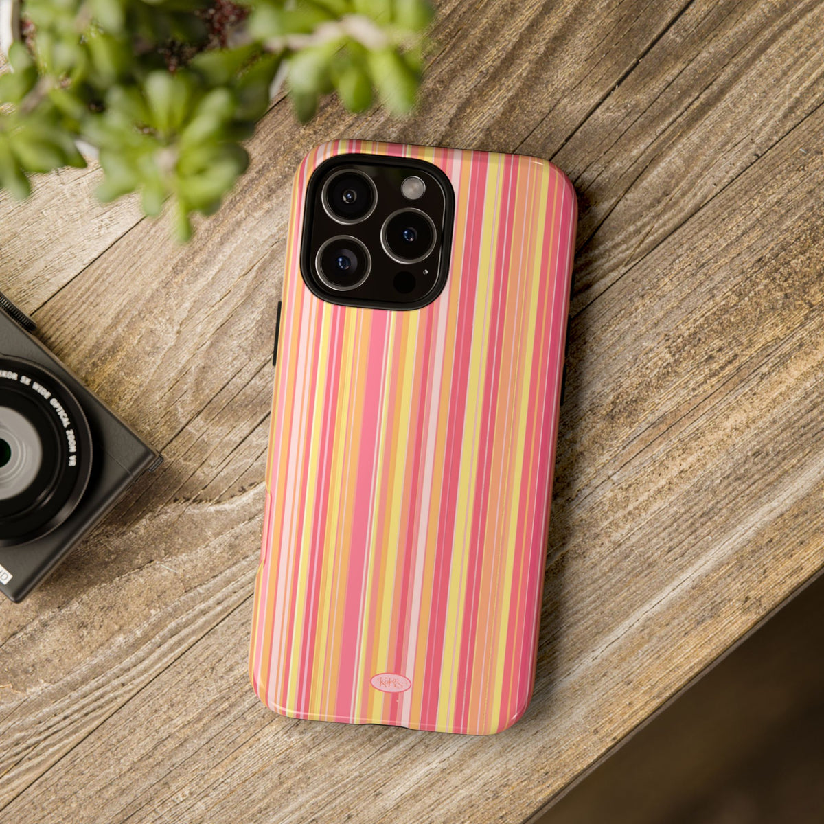 Pink Lemonade Stripe Tough Case for iPhone
