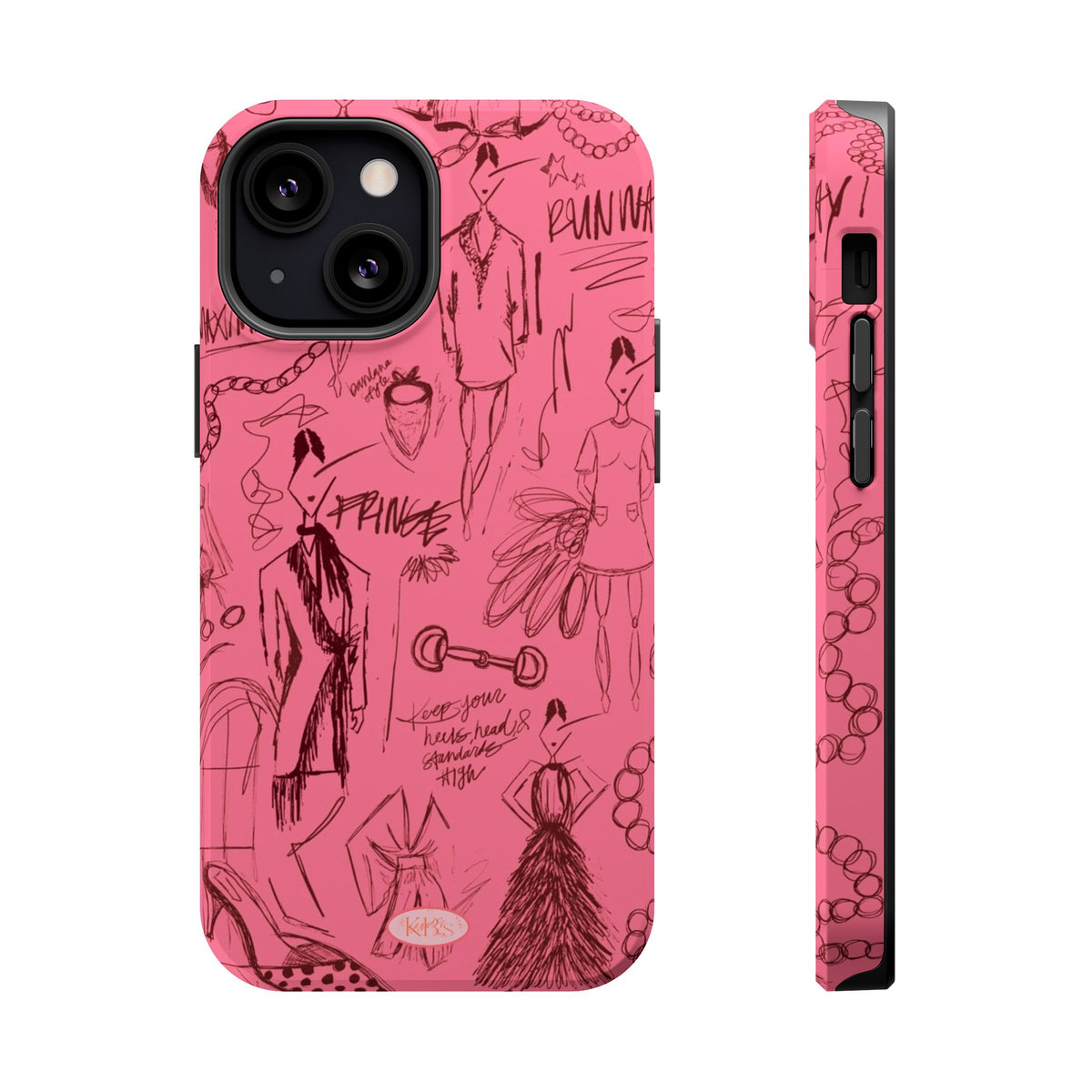 Fashion Sketch Mag Safe Case for iPhone - Maroon