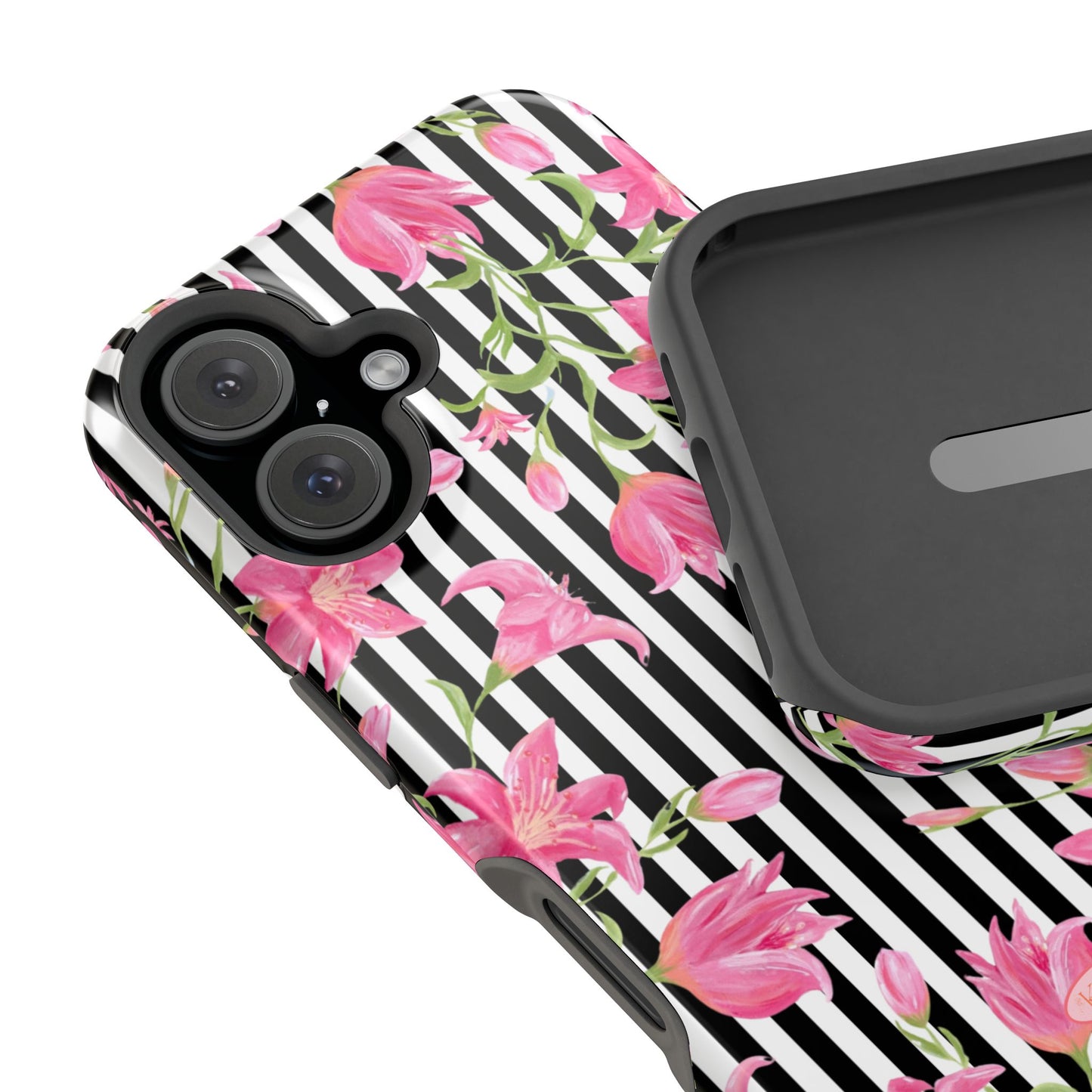 Azalea Stripe Mag Safe Case for iPhone - Black