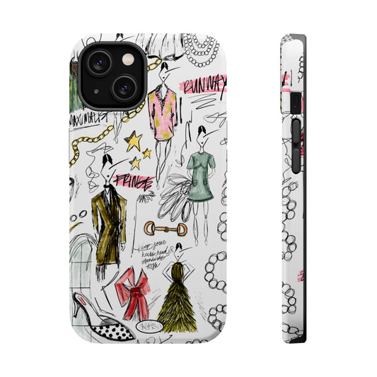 Fashion Sketch Mag Safe Case for iPhone - Multi