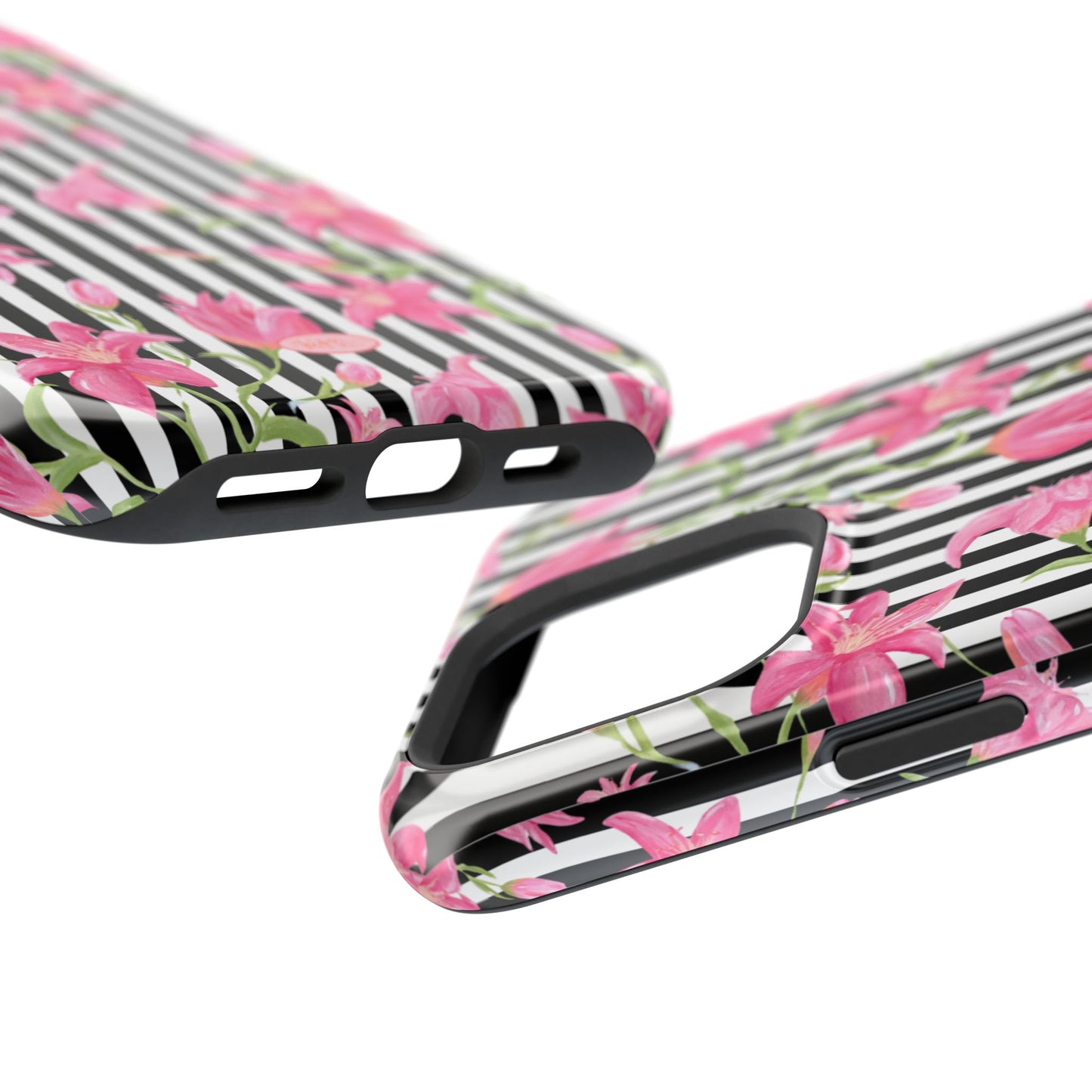 Azalea Stripe Mag Safe Case for iPhone - Black