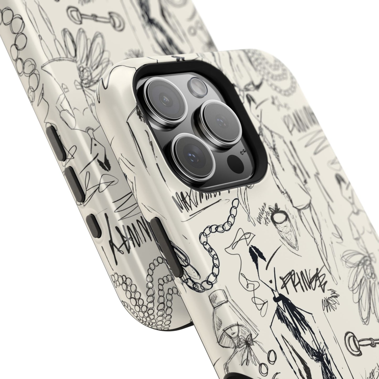 Fashion Sketch Mag Safe Case for iPhone - Black