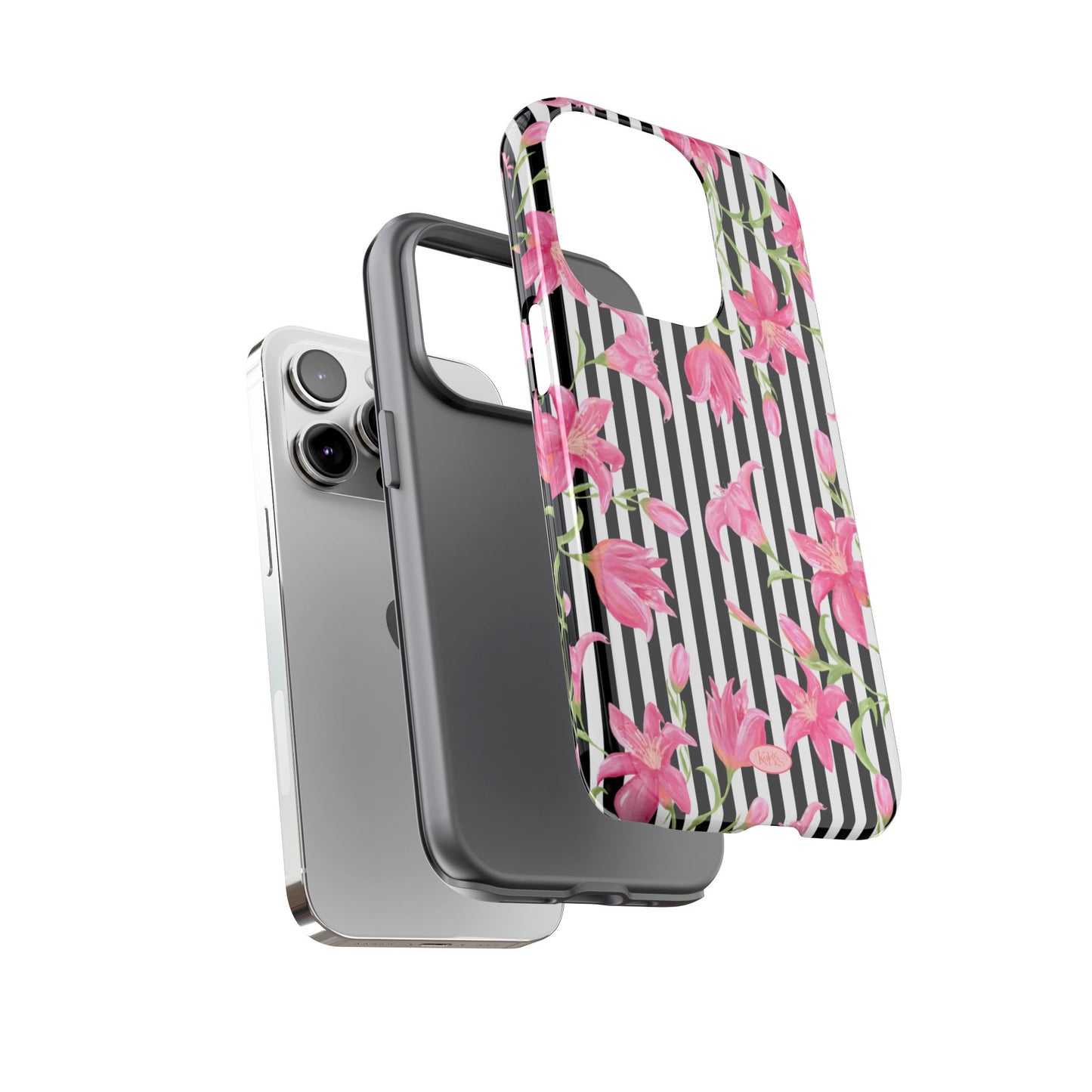 Azalea Stripe Tough Case for iPhone - Black