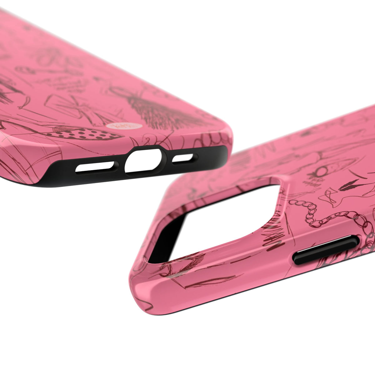 Fashion Sketch Tough Case for iPhone - Maroon