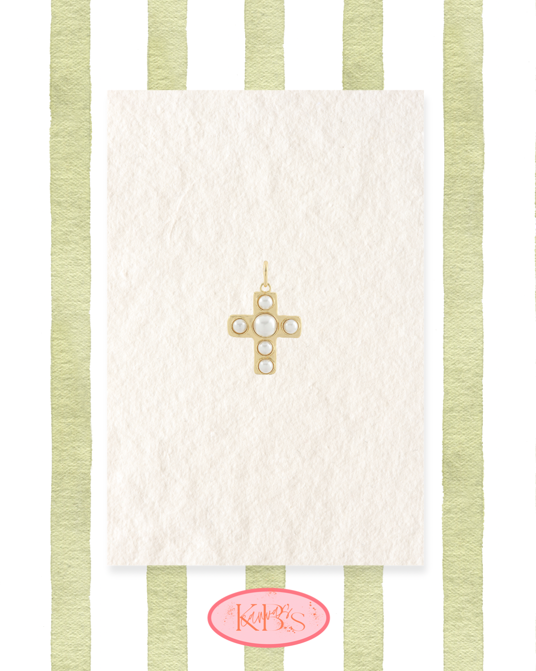 Pearl Cross Scarf Charm