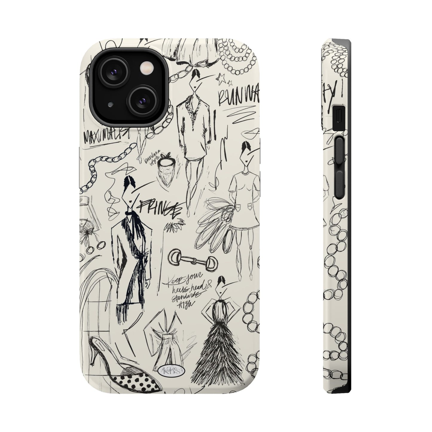 Fashion Sketch Mag Safe Case for iPhone - Black