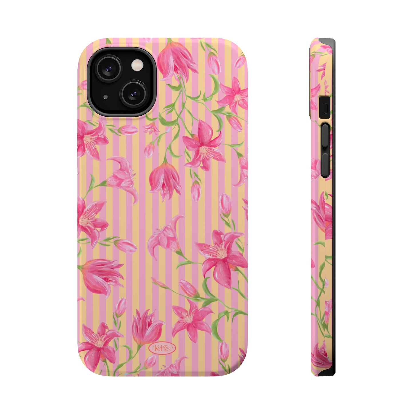 Azalea Stripe Mag Safe Case for iPhone - Pink & Orange