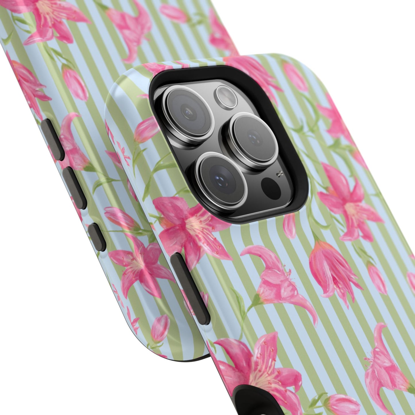 Azalea Stripe Mag Safe Case for iPhone - Blue & Green