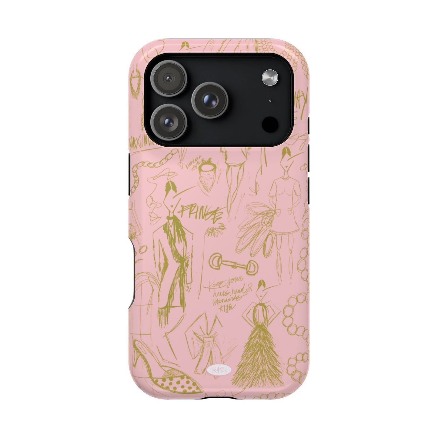 Fashion Sketch Mag Safe Case for iPhone - Pink