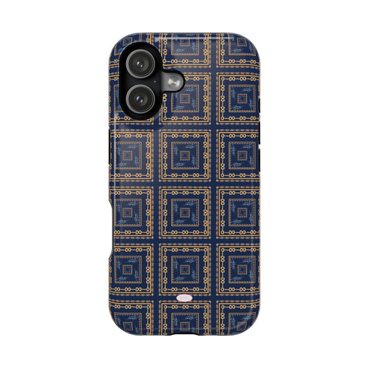 Navy & Gold Horsebit Mag Safe Case