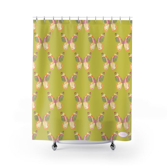 Flutter Pattern Shower Curtain - Green