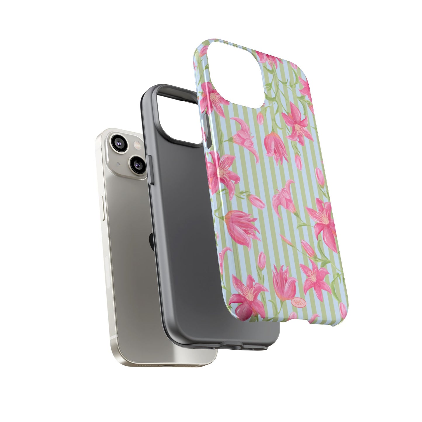 Azalea Stripe Tough Case for iPhone - Blue & Green
