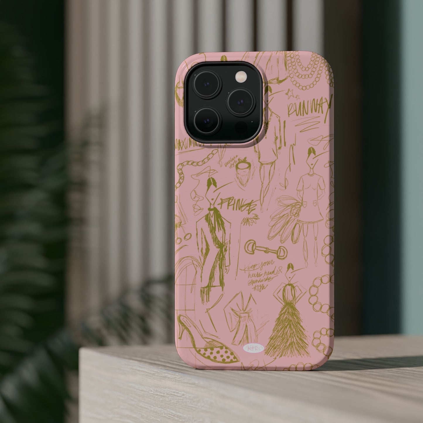 Fashion Sketch Mag Safe Case for iPhone - Pink