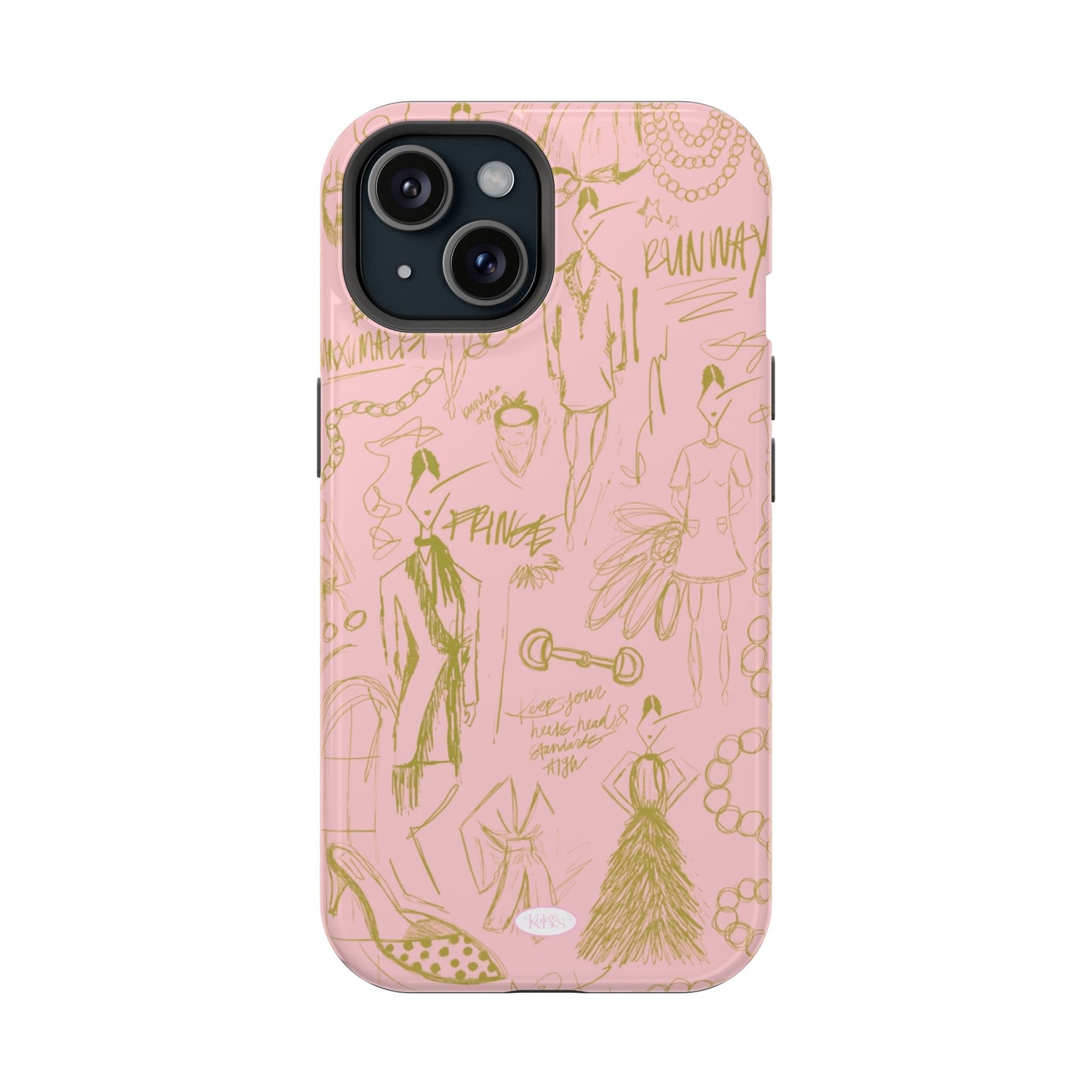 Fashion Sketch Mag Safe Case for iPhone - Pink