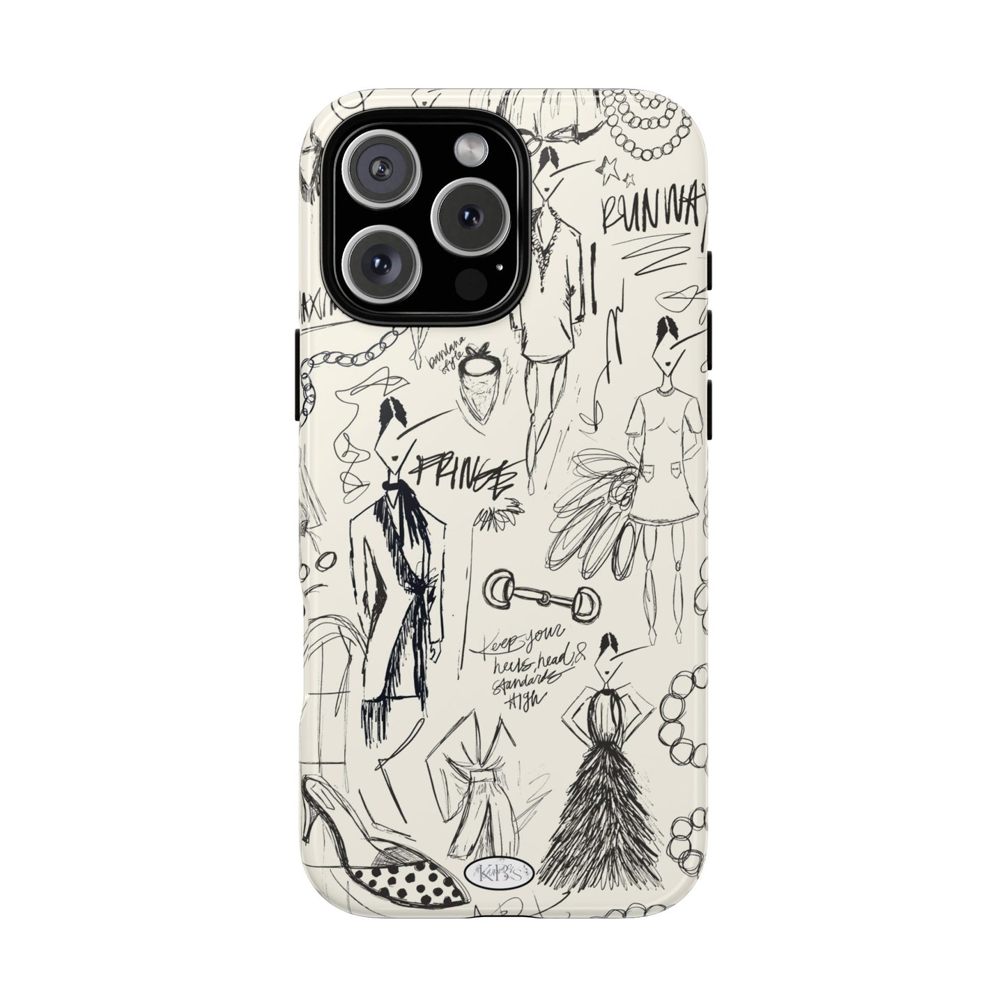 Fashion Sketch Tough Case for iPhone - Black