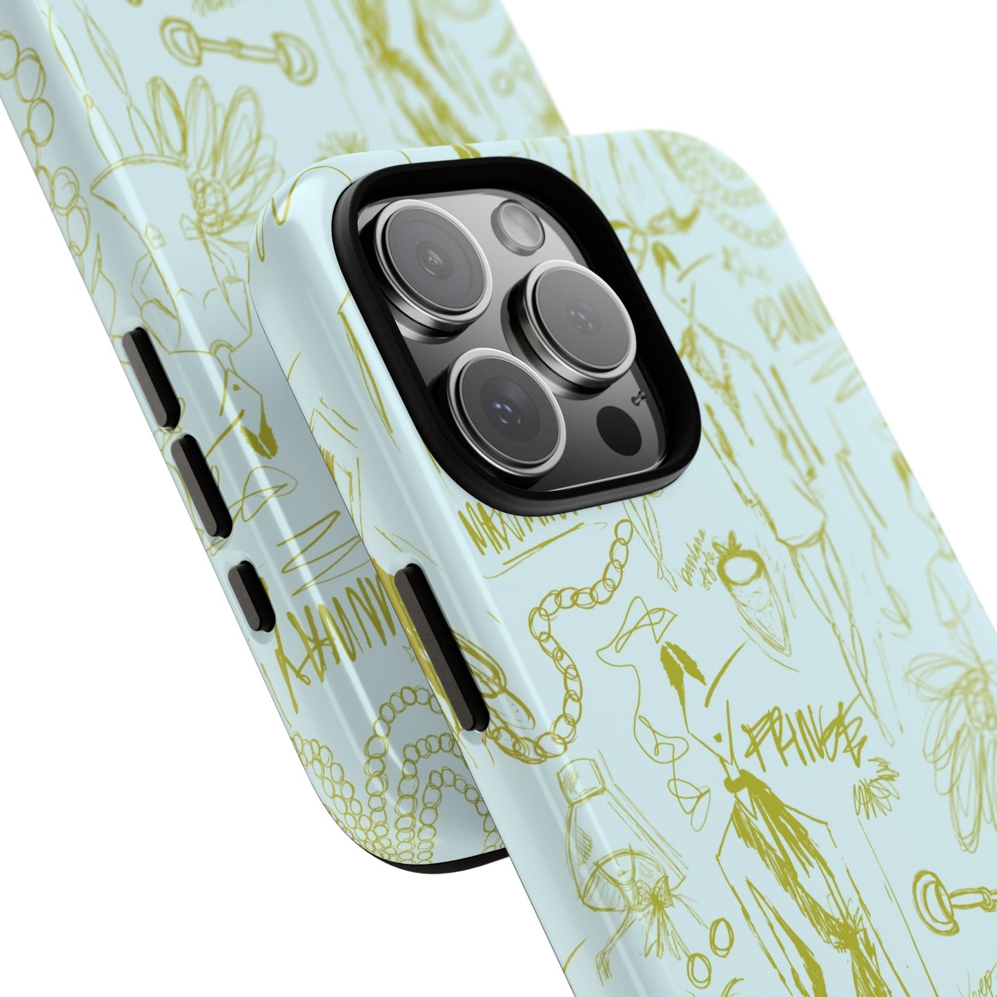 Fashion Sketch Tough Case for iPhone - Blue