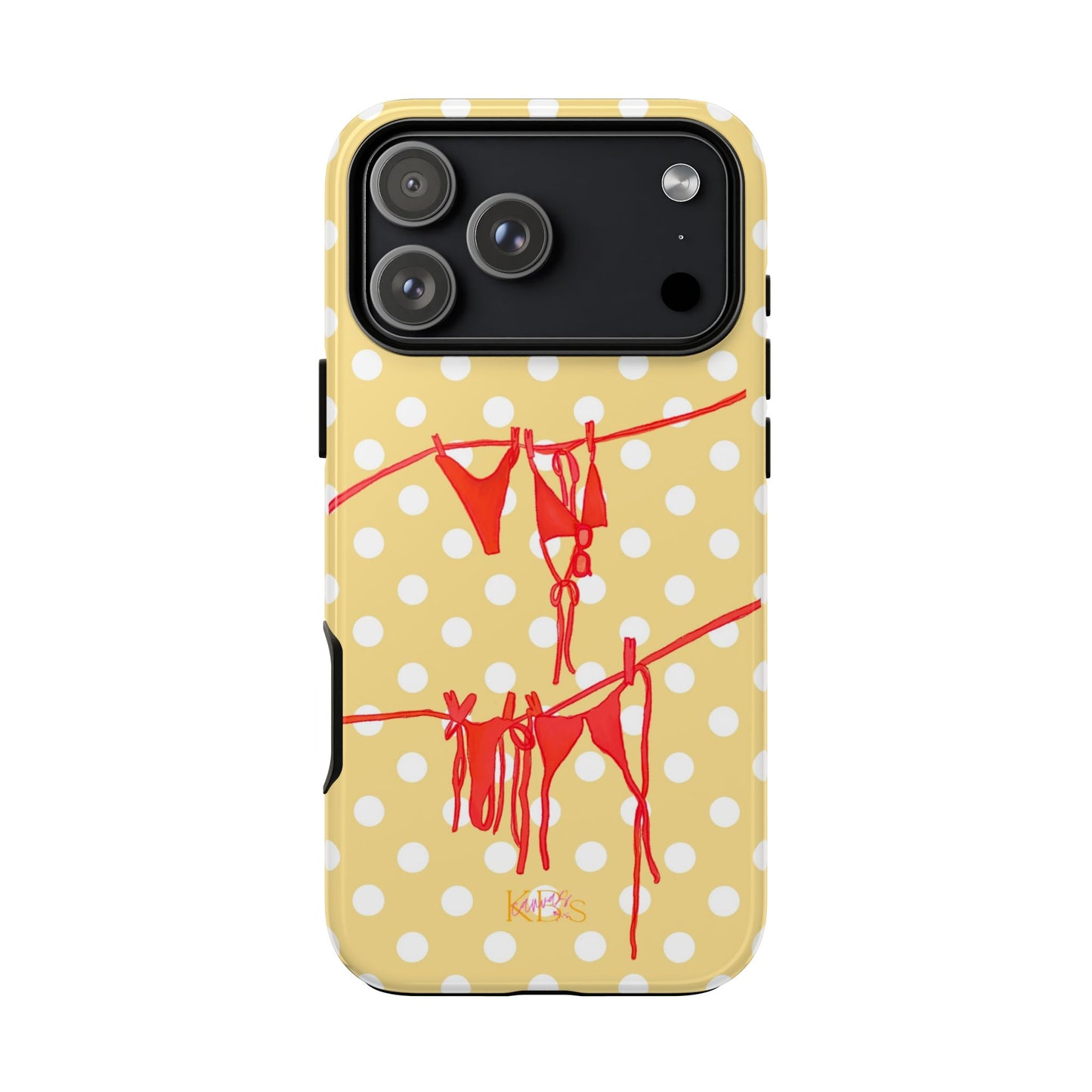 Polka Dot Bikini Tough Case for iPhone - Yellow