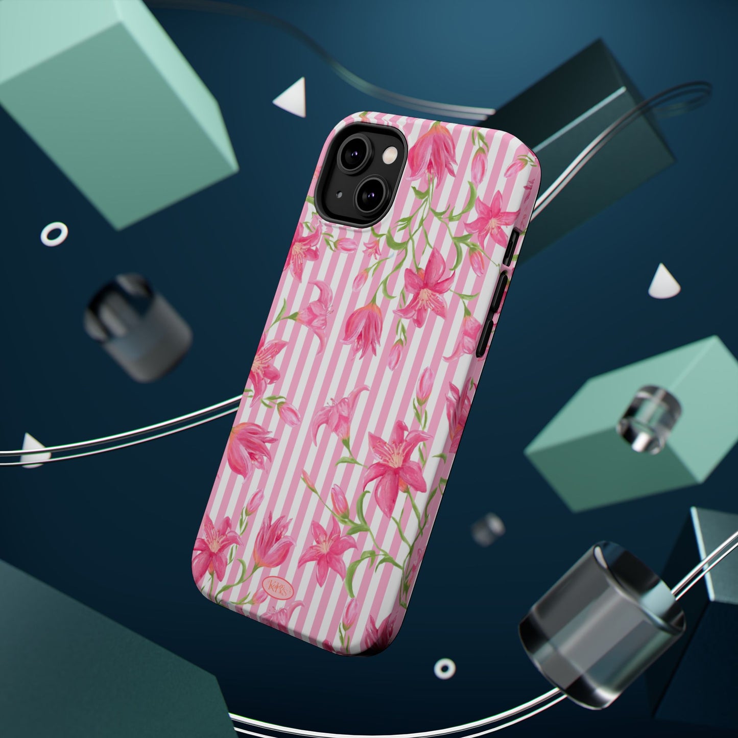 Azalea Stripe Mag Safe Case for iPhone - Pink