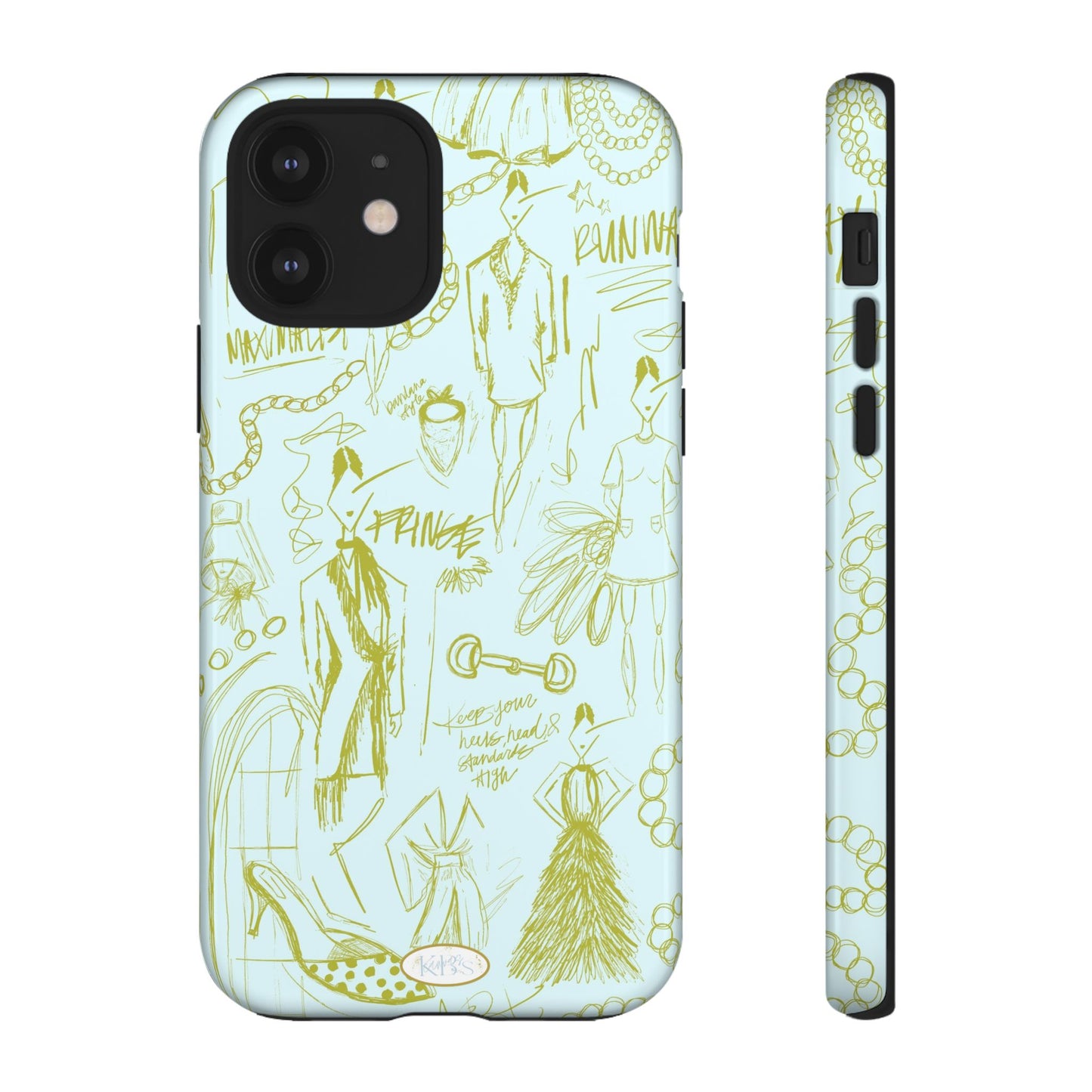 Fashion Sketch Tough Case for iPhone - Blue