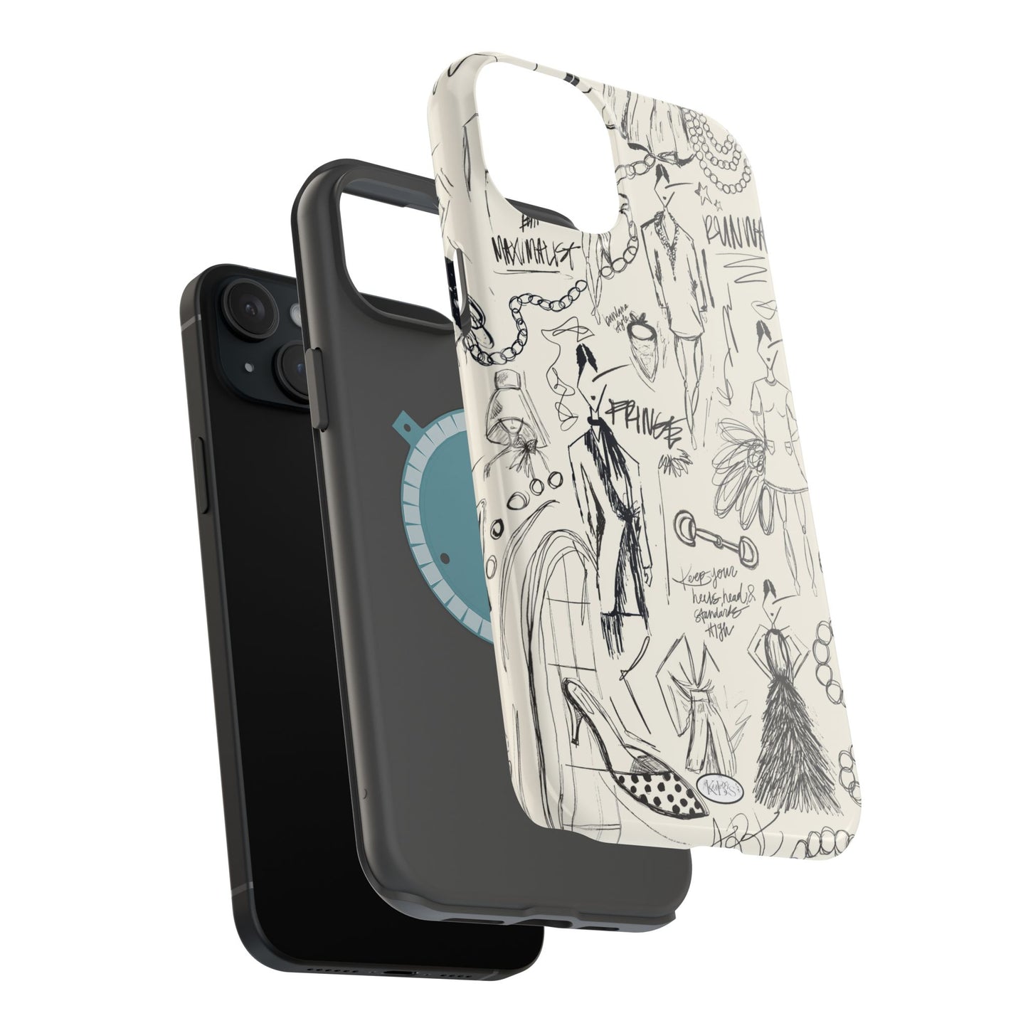 Fashion Sketch Mag Safe Case for iPhone - Black