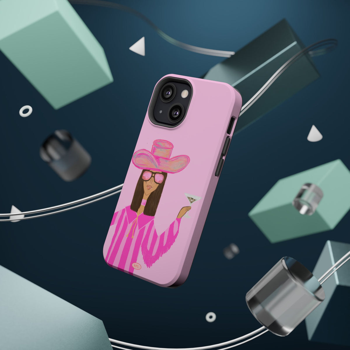 Cocktail Cowgirl Mag Safe Case for iPhone - Pink