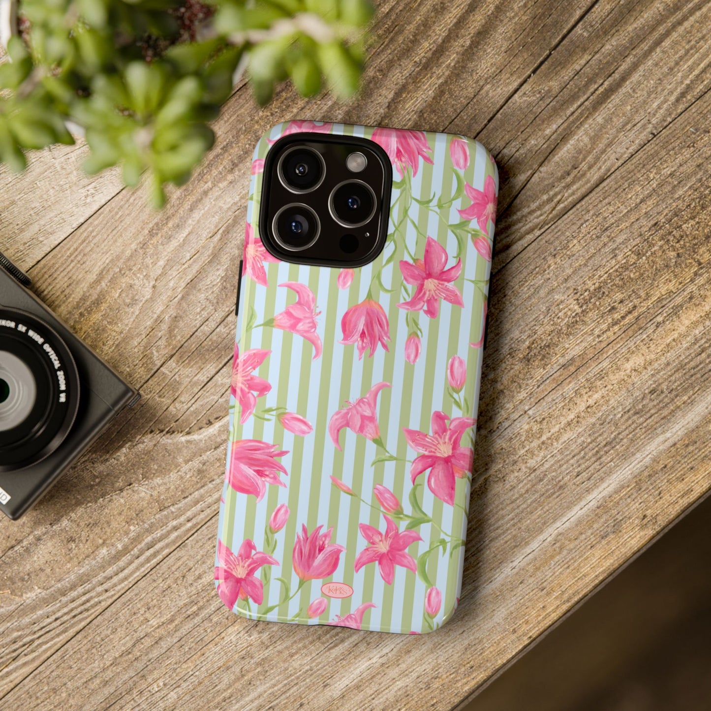 Azalea Stripe Tough Case for iPhone - Blue & Green