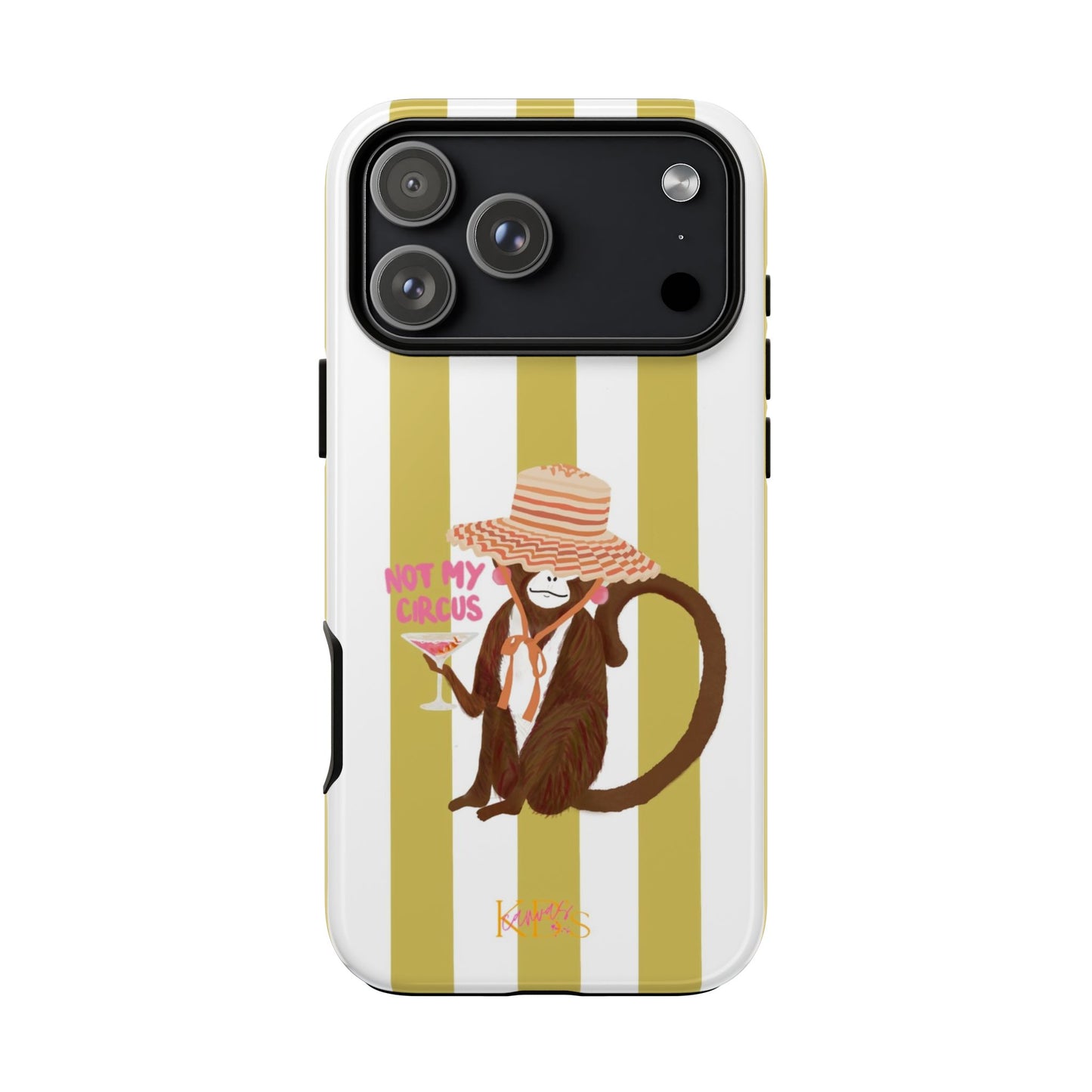 Not My Circus Tough Case - Green & White Stripe