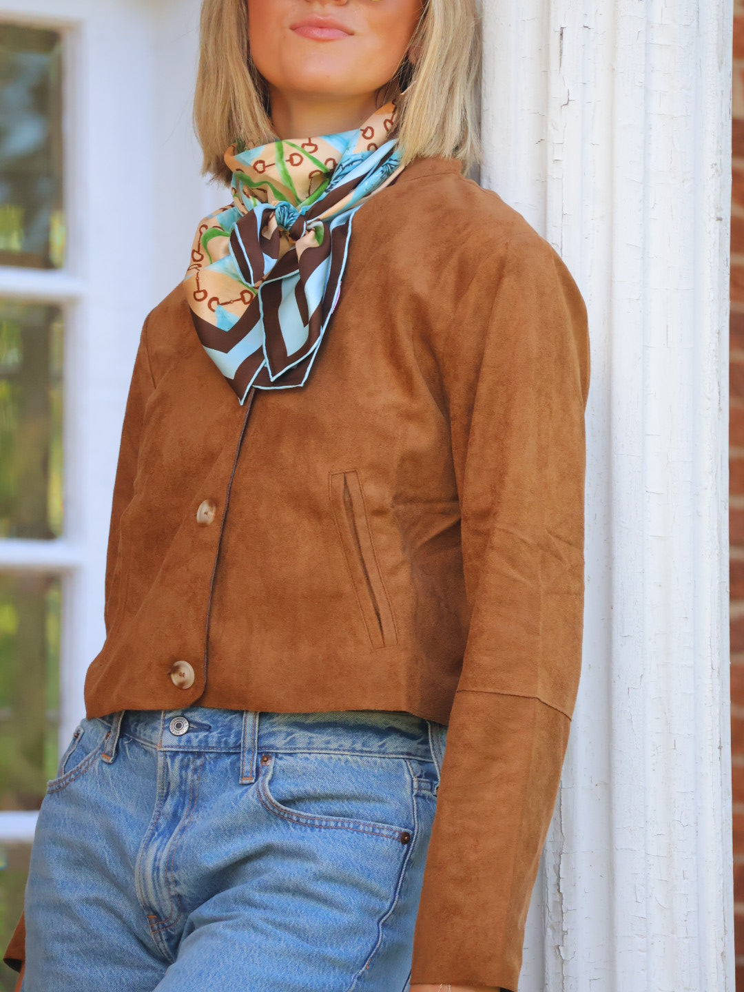 Horsebit Fleur Silk Scarf