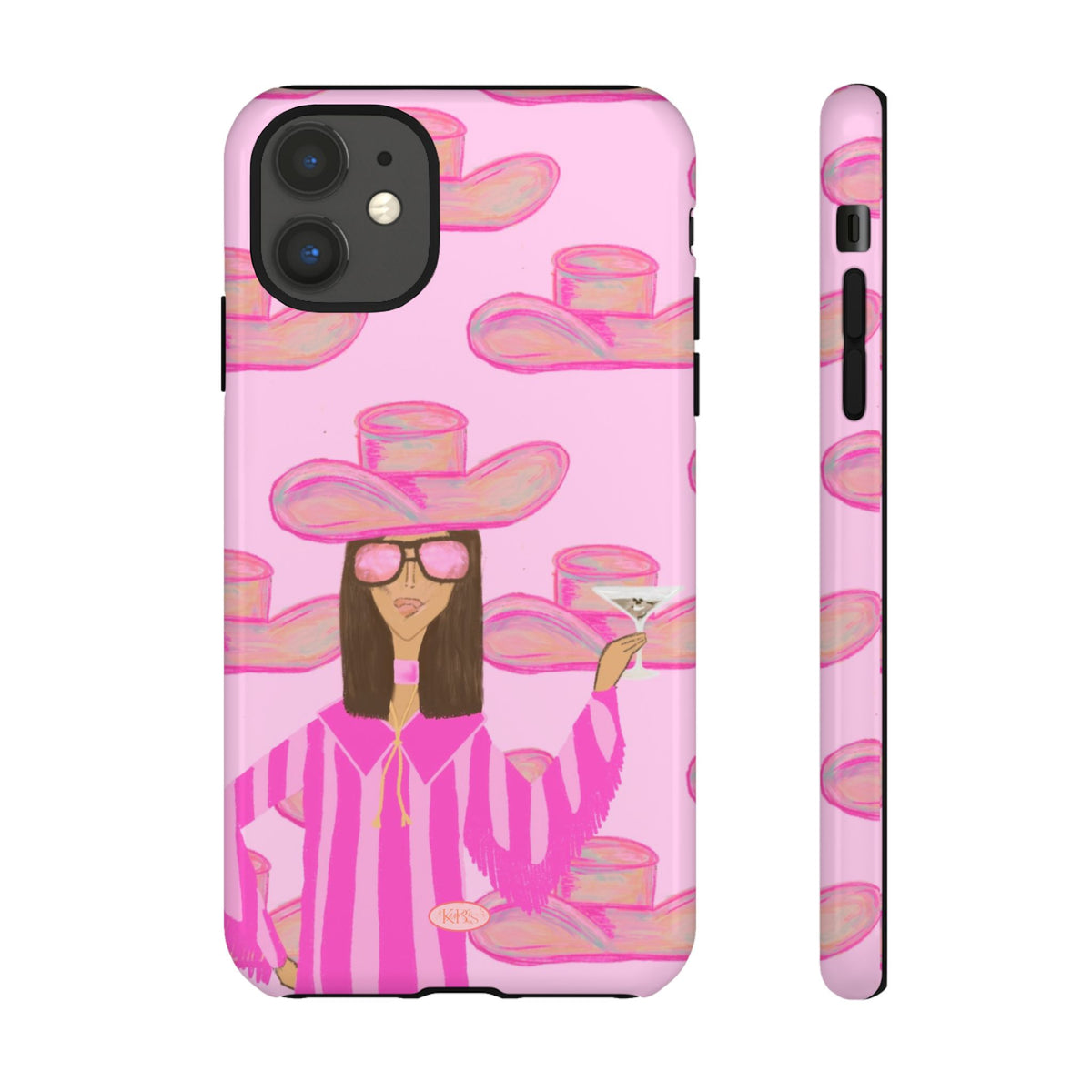 Cocktail Cowgirl Tough Case for iPhone - Pink