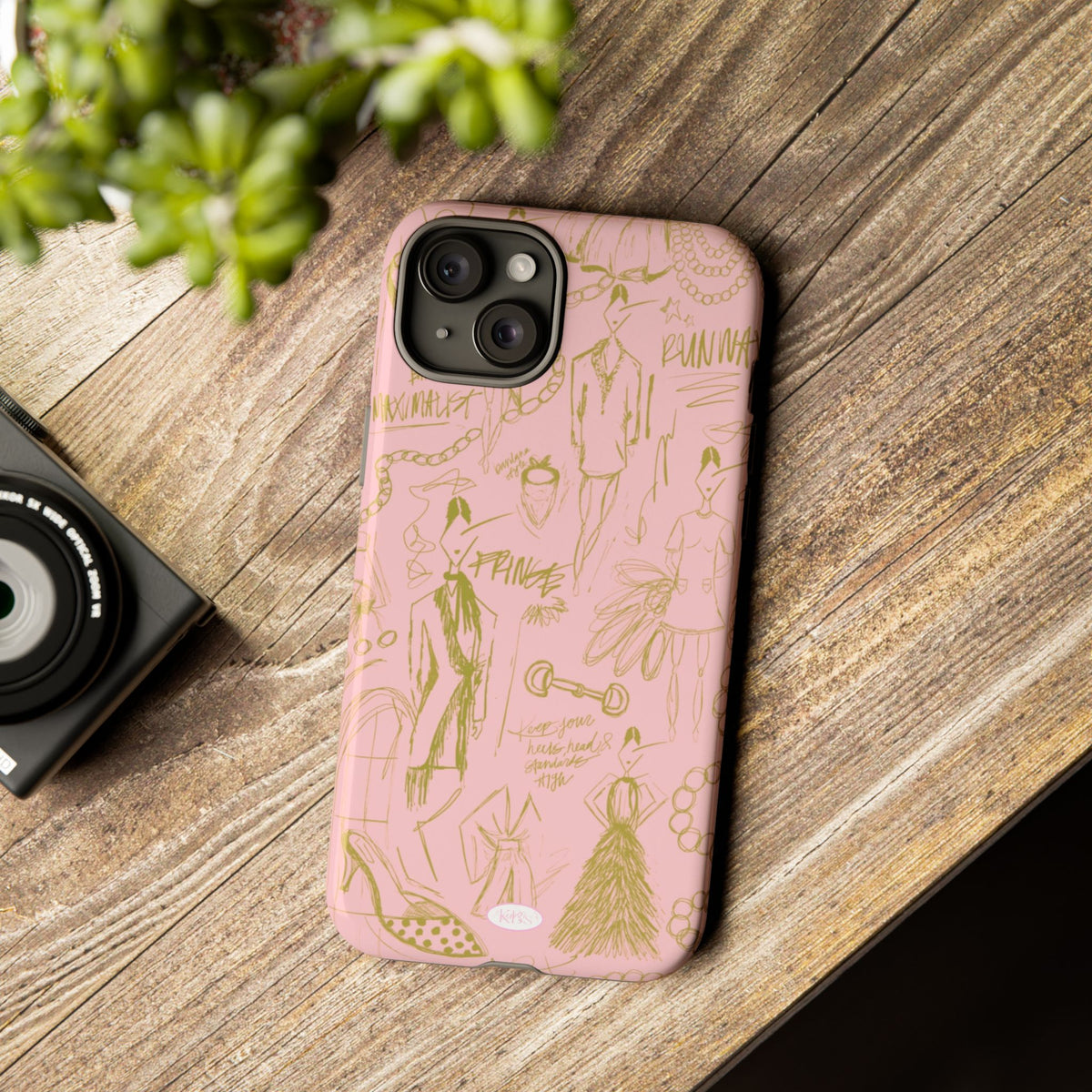 Fashion Sketch Tough Case for iPhone - Pink