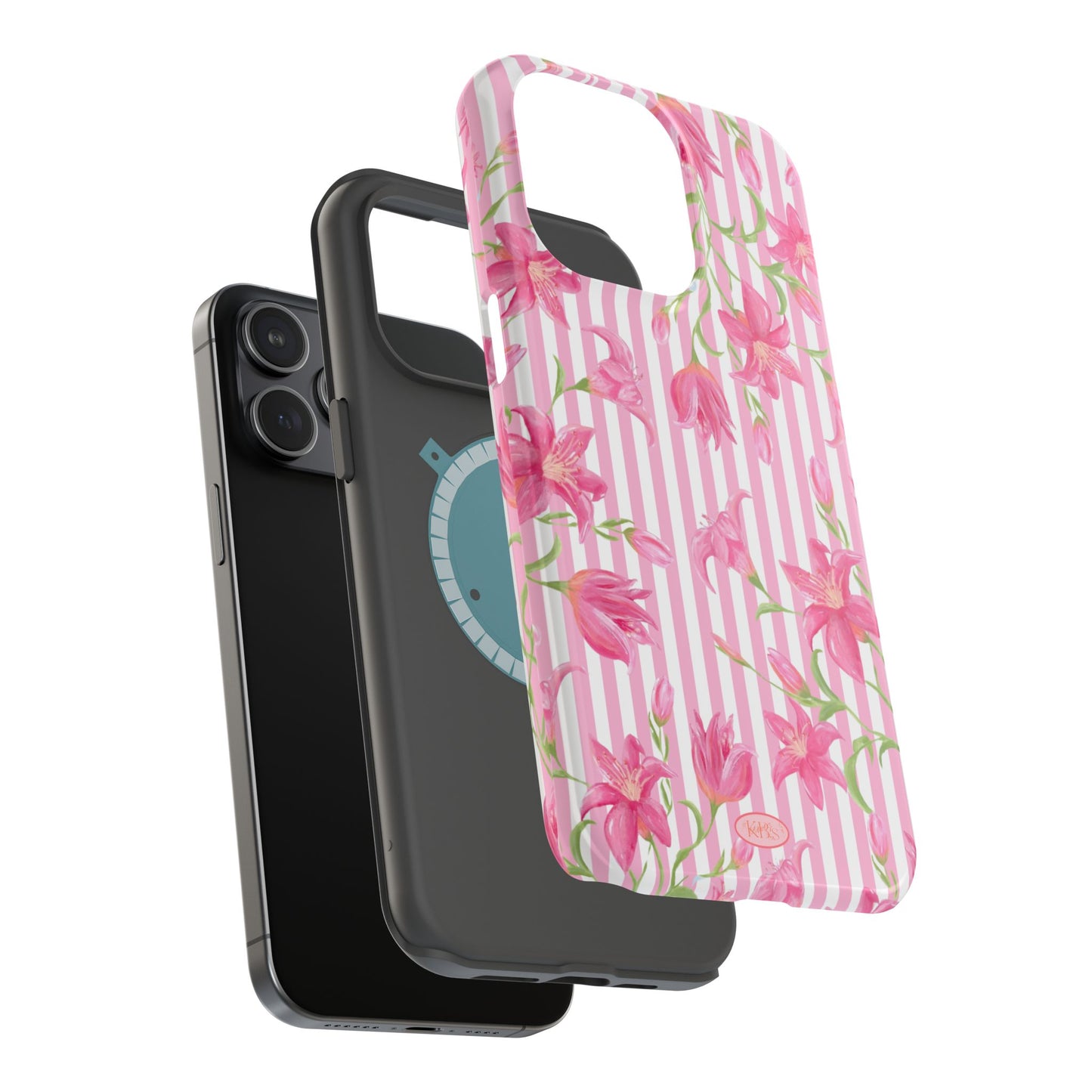 Azalea Stripe Mag Safe Case for iPhone - Pink