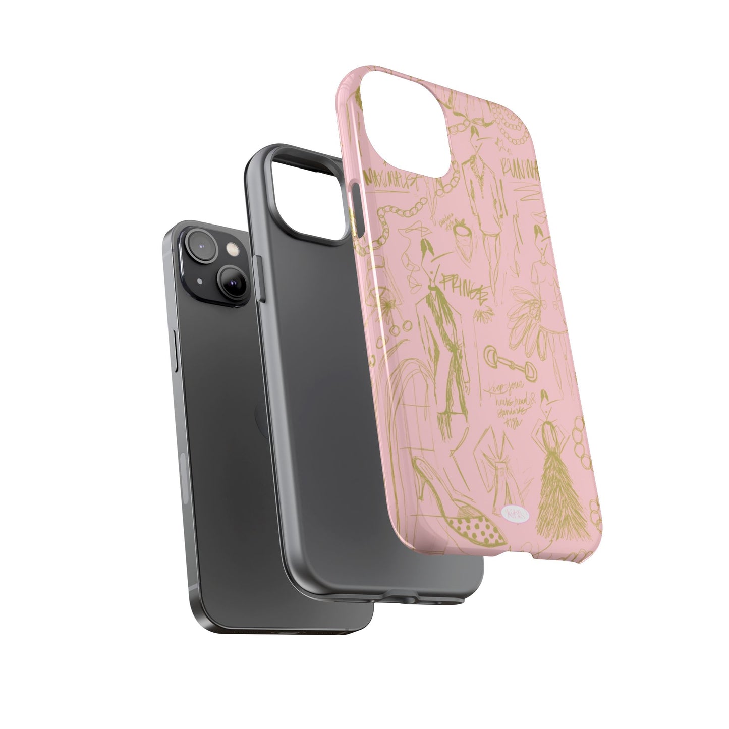 Fashion Sketch Tough Case for iPhone - Pink