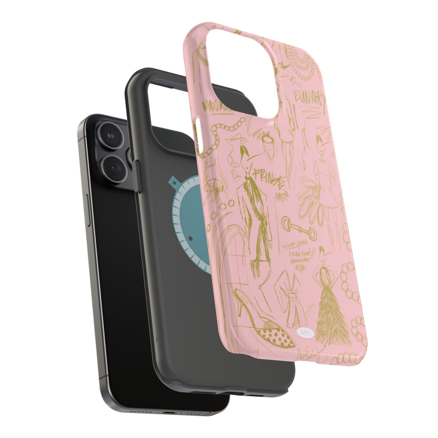 Fashion Sketch Mag Safe Case for iPhone - Pink