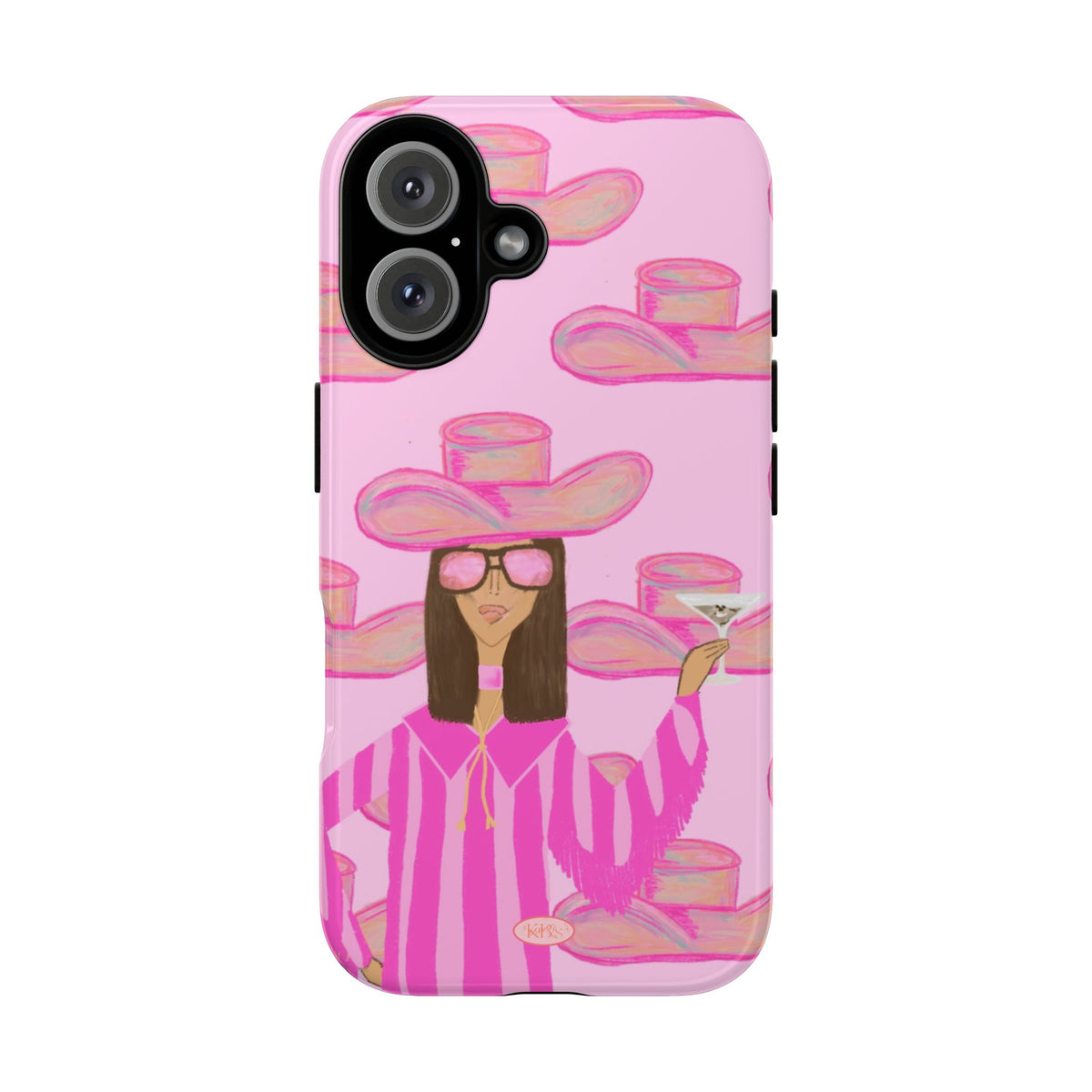 Cocktail Cowgirl Tough Case for iPhone - Pink