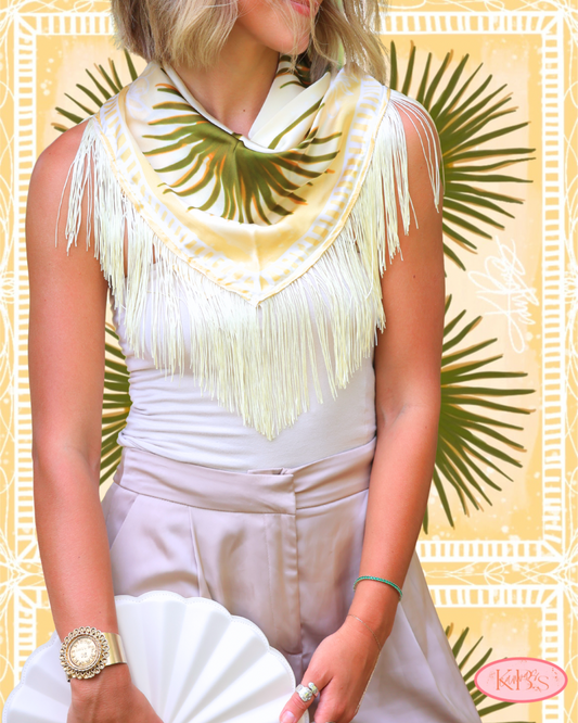 Palmè Fringe Silk Scarf