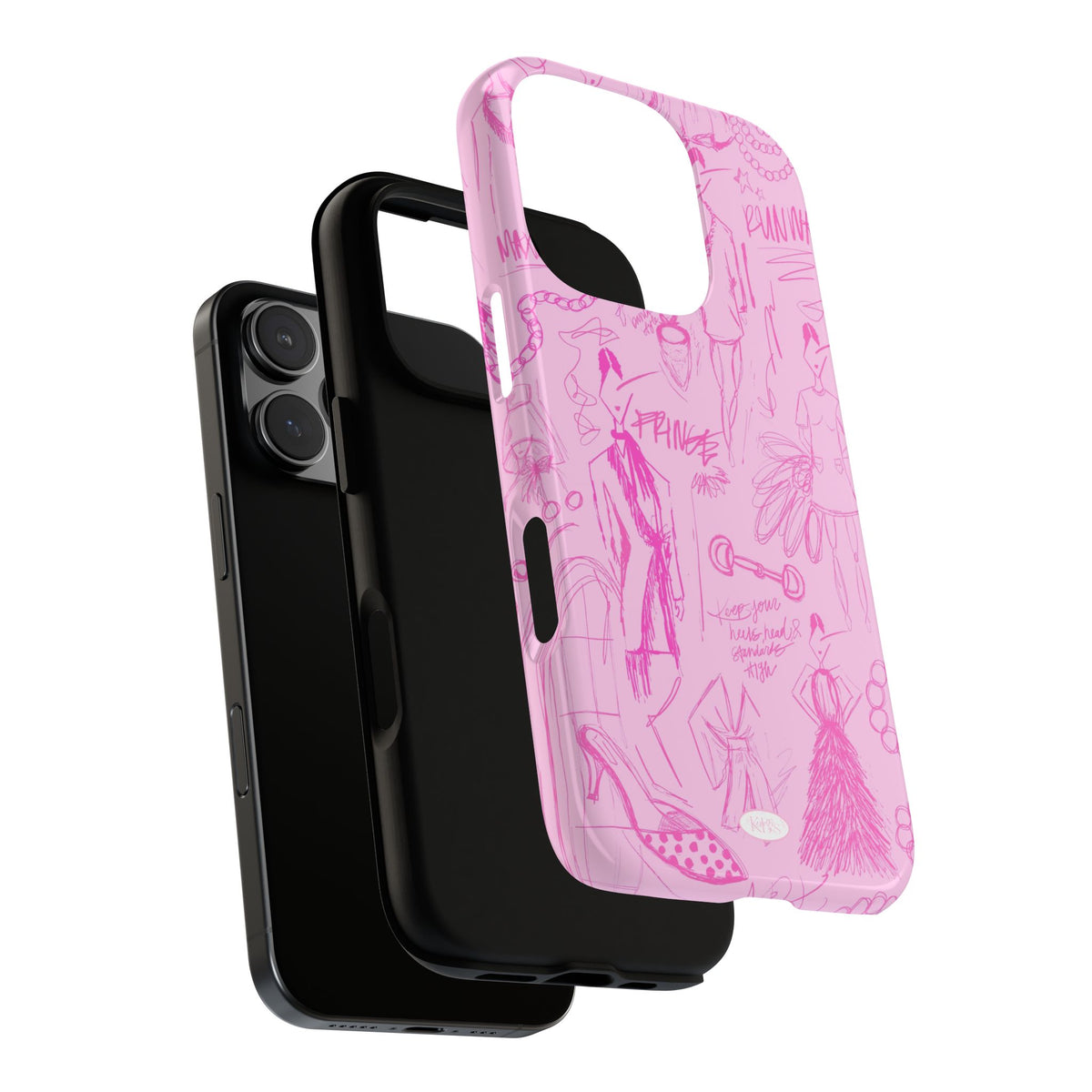 Fashion Sketch Tough Case for iPhone - Pink