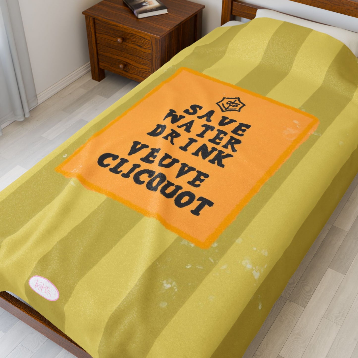 Save Water Drink Veuve Velveteen Blanket