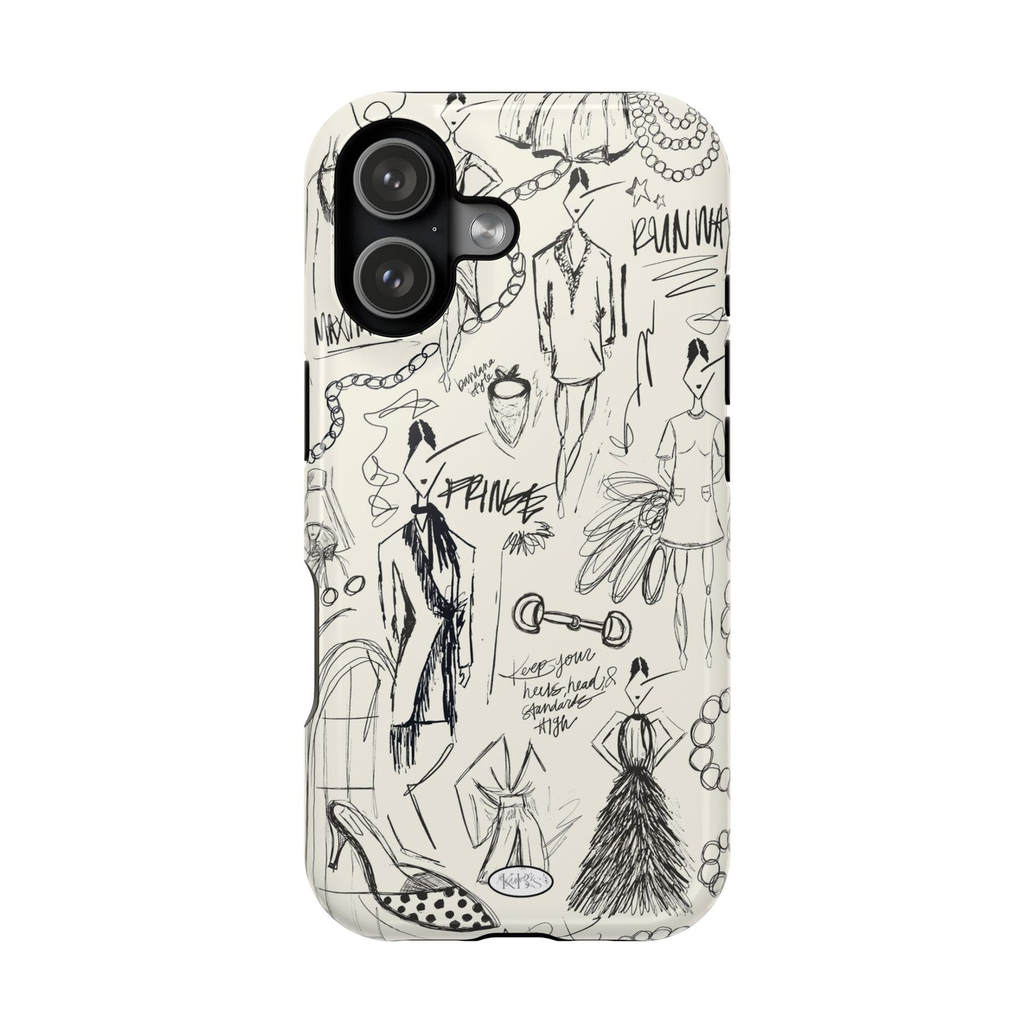 Fashion Sketch Mag Safe Case for iPhone - Black
