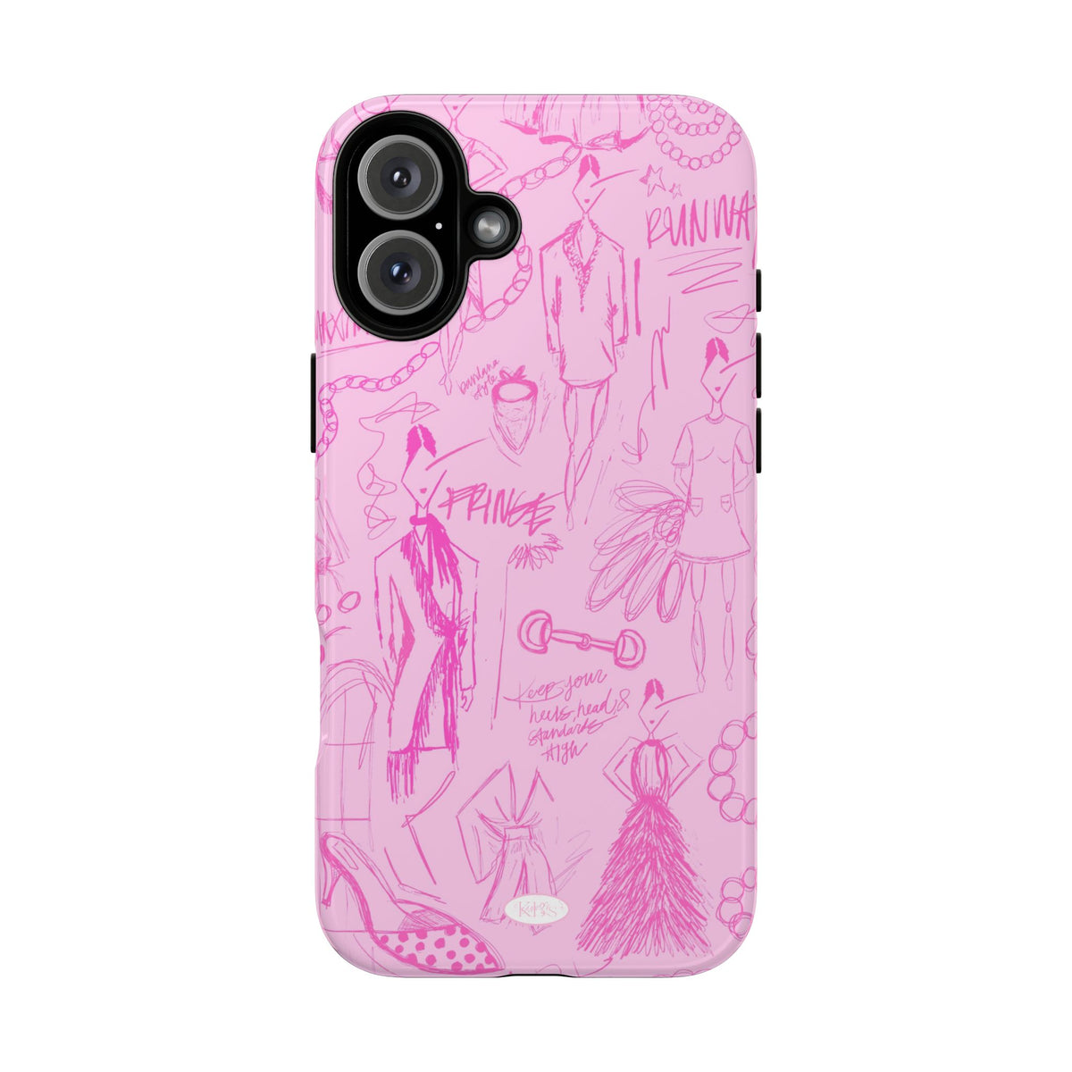 Fashion Sketch Tough Case for iPhone - Pink